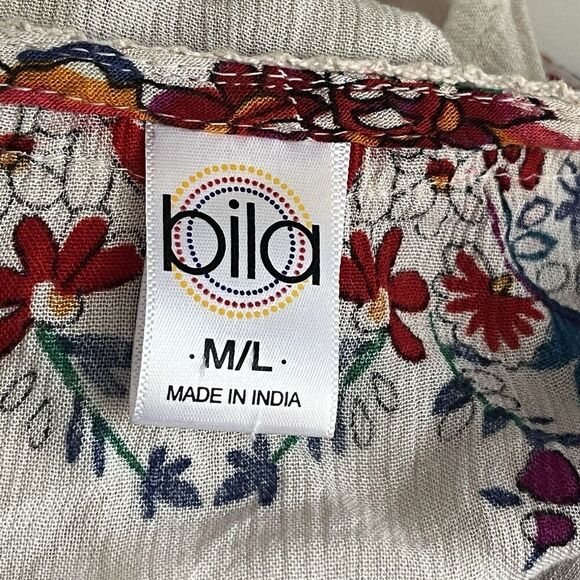 Bila Cardigan Sz‎ M/L Flowy Boho Crochet Floral Beach Waterfall Asymetrical - Picture 4 of 7